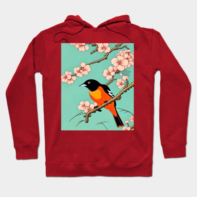 Baltimore Oriole Bird of Orchard Oriole in the Woods Hoodie by DaysuCollege